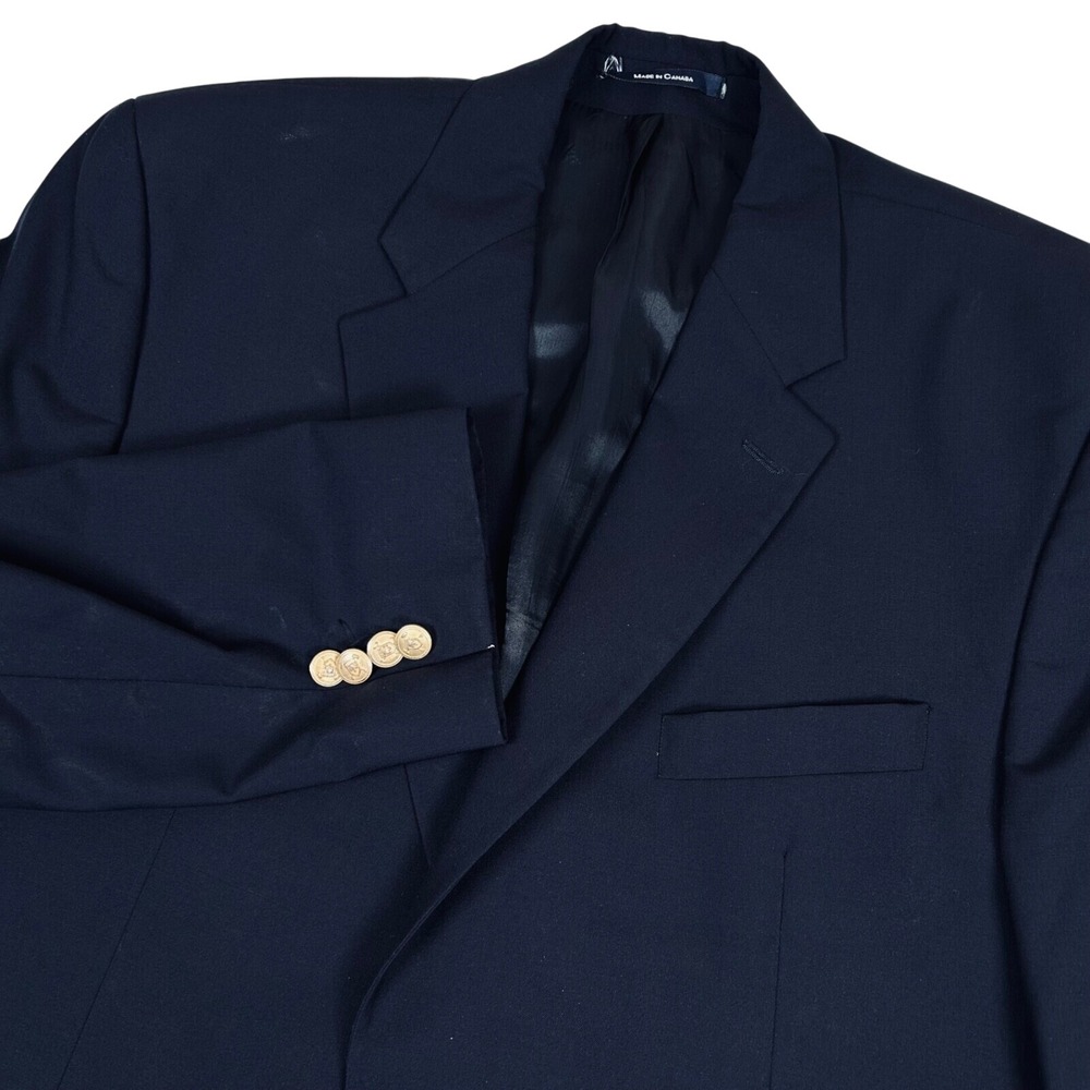 Lauren Ralph Lauren Blazer Mens 44R Navy Blue Gold Button Wool See Desc